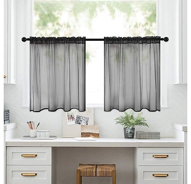 Jibenhome Scheibengardine Bistrogardine,Kurzgardine,Voile Gardinen (2 St), günstig online kaufen