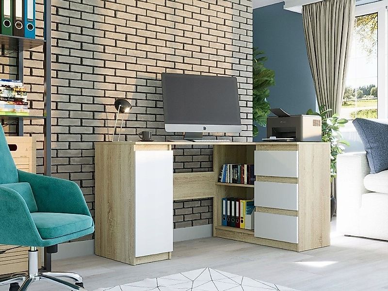 Home Collective Eckschreibtisch mit 3 Schubladen, günstig online kaufen