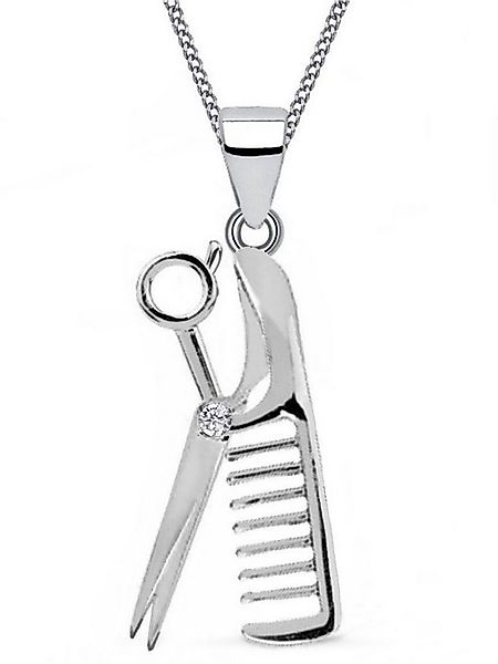 Goldene Hufeisen Kette mit Anhänger Schere Kamm Halskette aus 925 Sterling günstig online kaufen