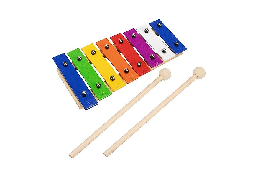 GICO Spielzeug-Musikinstrument Kinder Xylophon Metallphon aus Holz mit 8 Tö günstig online kaufen