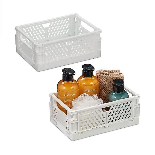 relaxdays Aufbewahrungsbox Kleine Klappbox im 2er günstig online kaufen