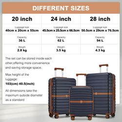 KONO Kofferset Hartschalenkoffer (55/66,5/76,5 cm Hoch)+Kabinentasche günstig online kaufen