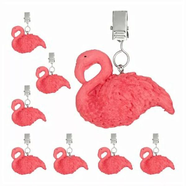 relaxdays Tischdeckenbeschwerer Flamingo 8er Set pink günstig online kaufen