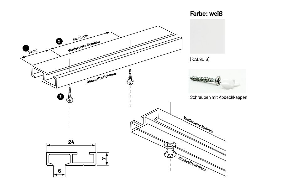 Deco-Raum Gardinenschiene Minimal, 1-läufig, Wunschmaßlänge, kürzbar, günstig online kaufen