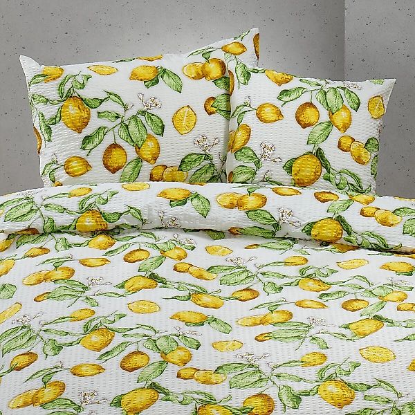TRAUMSCHLAF Bettwäsche Zitronen, Seersucker, 2 teilig, günstig online kaufen