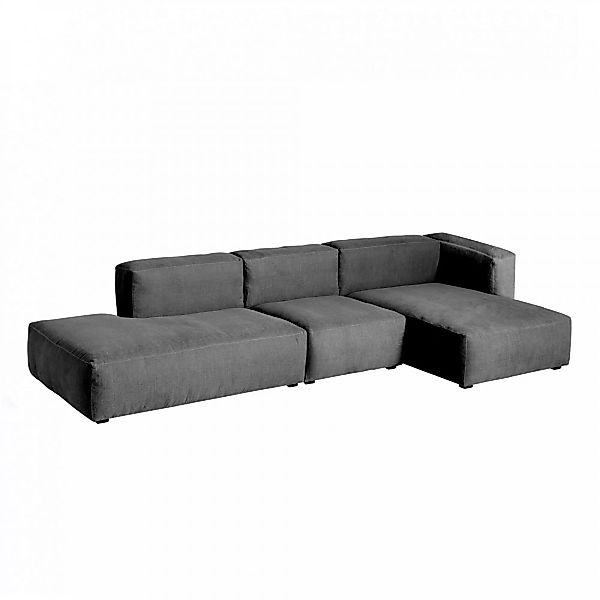 HAY - Mags Soft 3-Sitzer Sofa rechts 334x153x67cm - anthrazitgrau/Naht schw günstig online kaufen