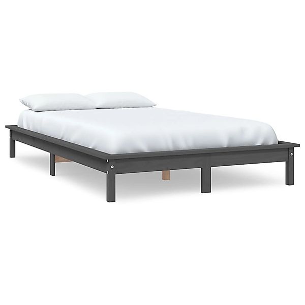 vidaXL Massivholzbett Grau 200x200 cm Kiefer1280075 günstig online kaufen