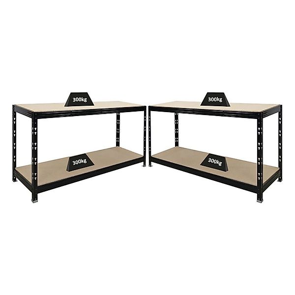 PROREGAL Mega Deal 2X Werkbank Tiger 300 kg Pro Fachboden HxBxT 90x140x60cm günstig online kaufen