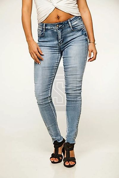 Miss Queen Damen Jeans 7/8 Stretch Denim Skinny günstig online kaufen