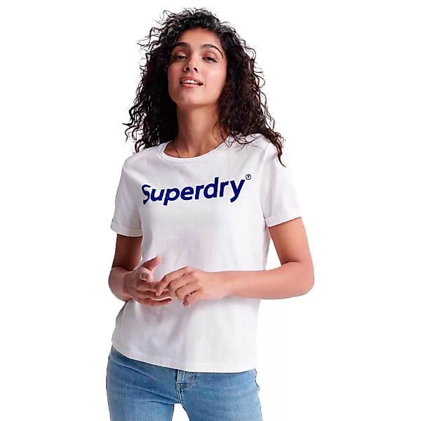 Superdry Regular Flock Boxy Kurzarm T-shirt XS Chalk White günstig online kaufen
