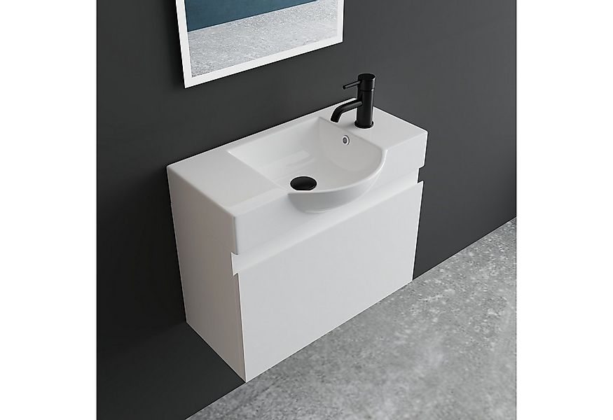 Alpenberger Badmöbel-Set Waschbecken mit Unterschrank 55 cm Breit, (Badezim günstig online kaufen