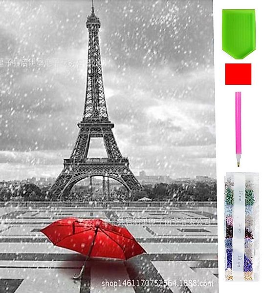 LA CUTE Malen nach Zahlen 5d Diamond Painting Paris Eifelturm Regen Malen n günstig online kaufen