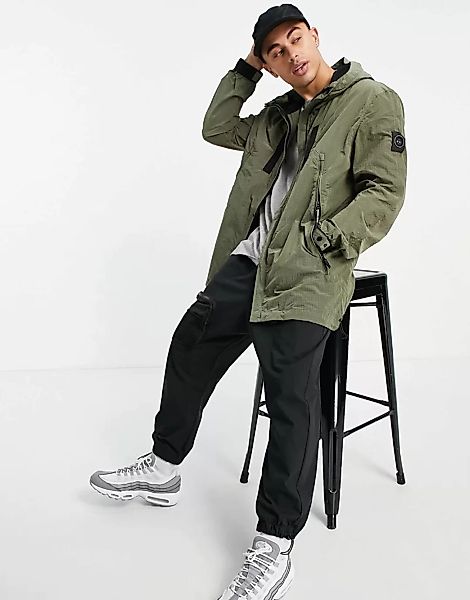 Marshall Artist – Liquid – Ripstop-Jacke in Khaki-Grün günstig online kaufen