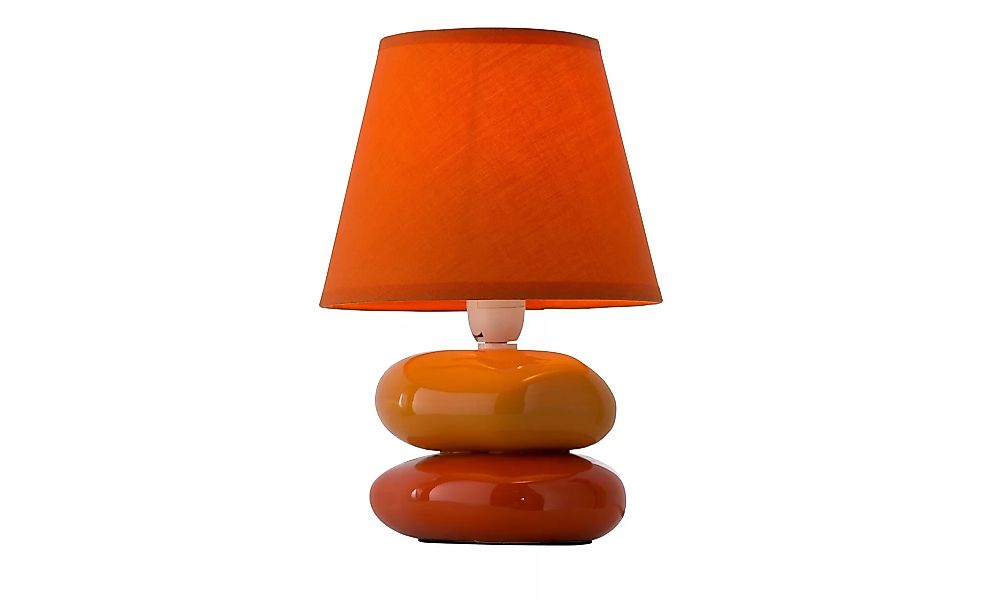 levelone Tischlampe orange m. Keramikfuß, Stoffschirm ¦ mehrfarbig ¦ Maße ( günstig online kaufen