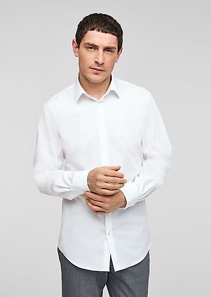 s.Oliver BLACK LABEL Langarmhemd Slim: Hemd mit Kentkragen günstig online kaufen