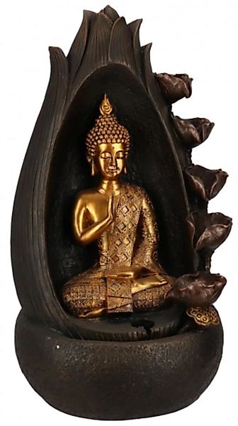 Brunnen Mit Buddha 37 X 30 X 71 Cm Polyresin Braun/gold günstig online kaufen