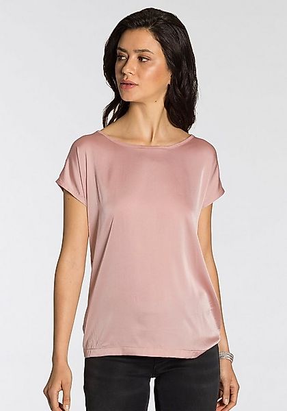 Laura Scott Shirtbluse Oversize, Kurzarm, hüftlange Schnittform, Rundhalsau günstig online kaufen