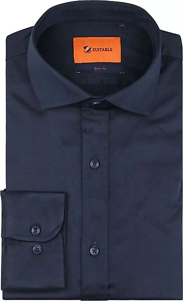 Suitable Satin Hemd Navyblau - Größe 40 günstig online kaufen