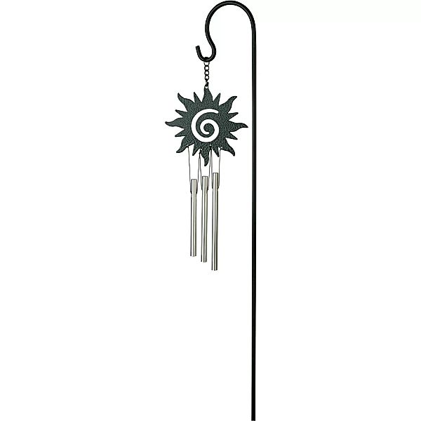 Nature´s Melody Ornament Mini-Klangspiel Sonne 45 cm Silber mit Gartensteck günstig online kaufen