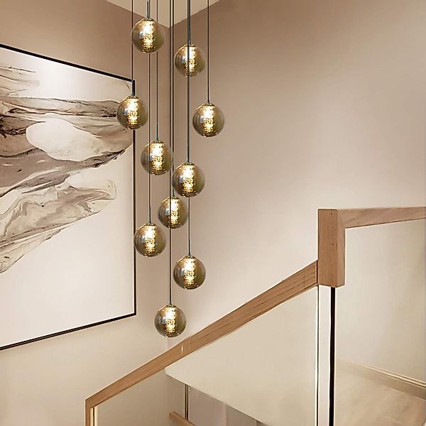 Nettlife Pendelleuchte G9 Pendelleuchte 3-flammig Bernstein/Grau günstig online kaufen