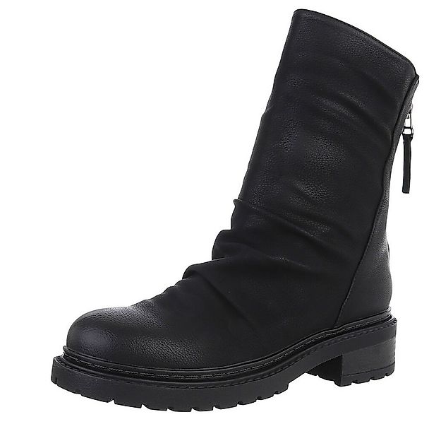 Ital-Design Modischer Stiefel mit gerafftem Design für Alltag Westernstiefe günstig online kaufen
