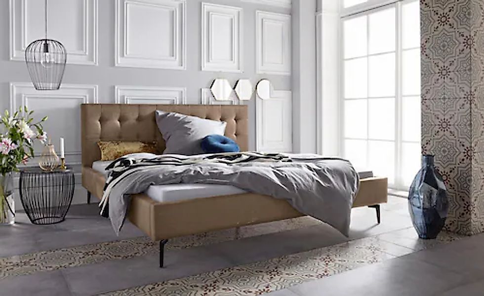 Leonique Polsterbett Sinaloa, mit edler Knopfheftung, in fünf Farben und vi günstig online kaufen
