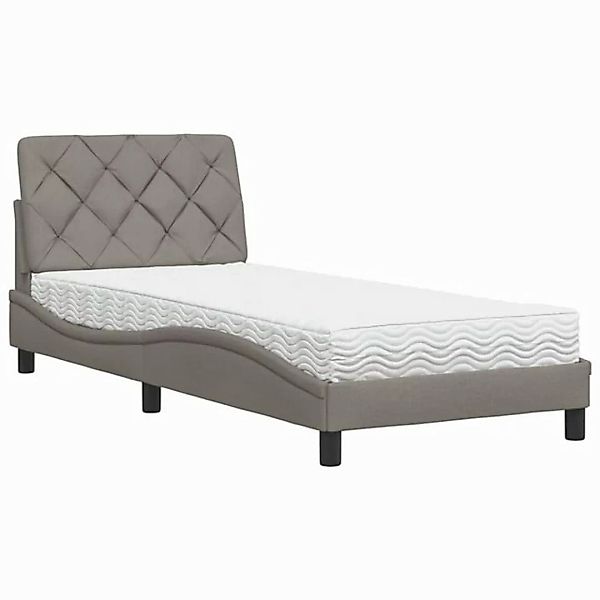 vidaXL Bett Bett mit Matratze Taupe 90x200 cm Stoff günstig online kaufen