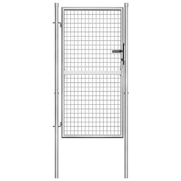 vidaXL Gartentor Verzinkter Stahl 105 x 150 cm Silber 144758 günstig online kaufen