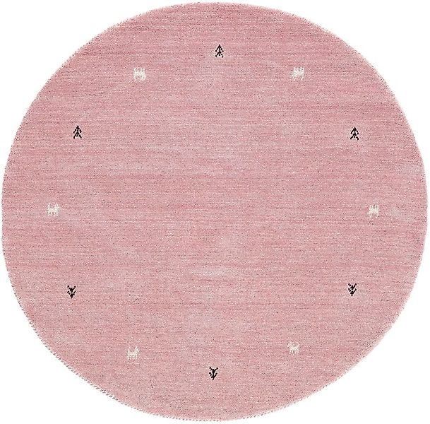 carpetfine Wollteppich »Gabbeh Uni«, rund, 15 mm Höhe, reine Wolle handgewe günstig online kaufen