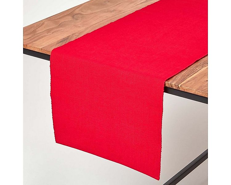 Homescapes Tischläufer Tischläufer rot – 44 x 178 cm, 100% Baumwolle günstig online kaufen