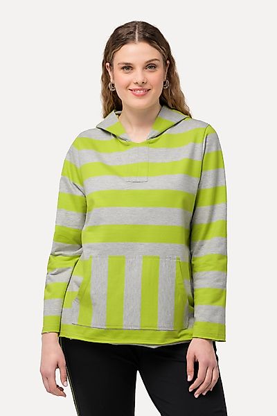 Ulla Popken Hoodie Hoodie Streifen Kängurutasche günstig online kaufen