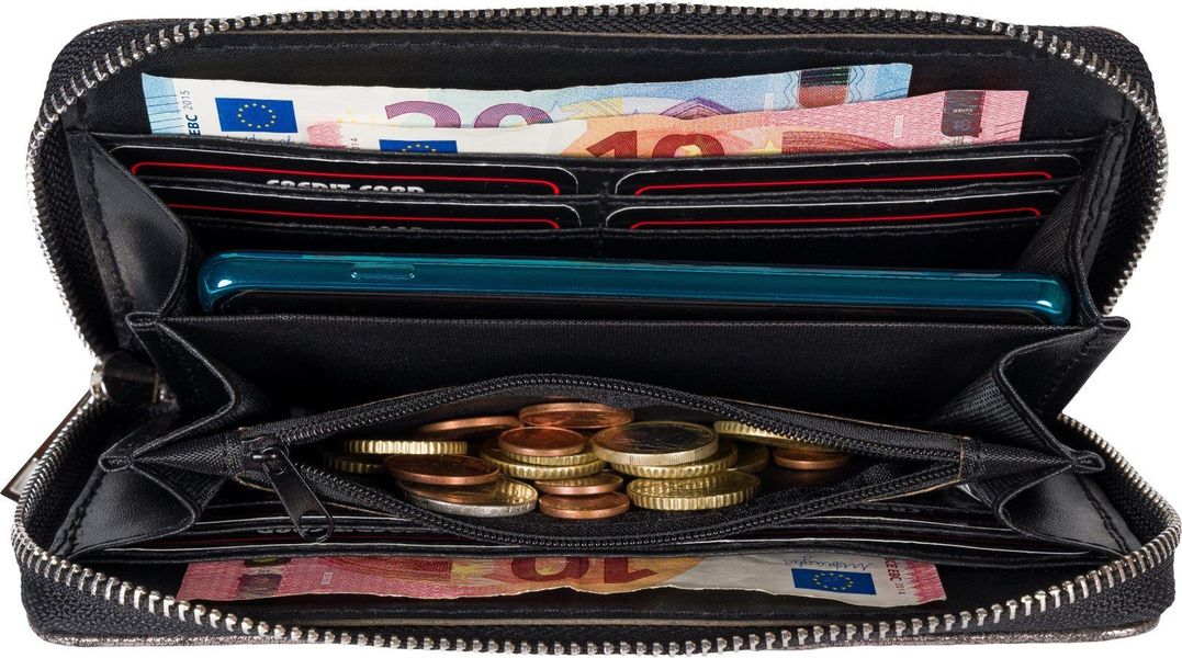 styleBREAKER Geldbörse Geldbörse mit Pailletten Streifen günstig online kaufen