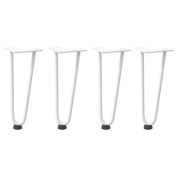 vidaXL Haarnadelbeine für Couchtisch 4 Stk Weiß 30 cm Massivstahl 4012417 günstig online kaufen