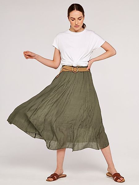 Apricot Midirock Crinklerock, (2-tlg., Flechtgürtel) mit günstig online kaufen