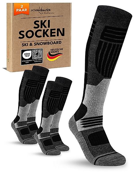 sockenkauf24 Skisocken Merino Damen 2 Paar Ski Kniestrümpfe Merinowolle (2- günstig online kaufen