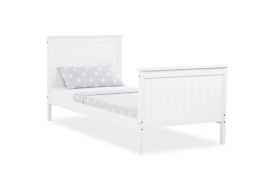 Homestyle4u Kinderbett 90x200 Jugendbett Einzelbett Bettgestell Weiß Landha günstig online kaufen