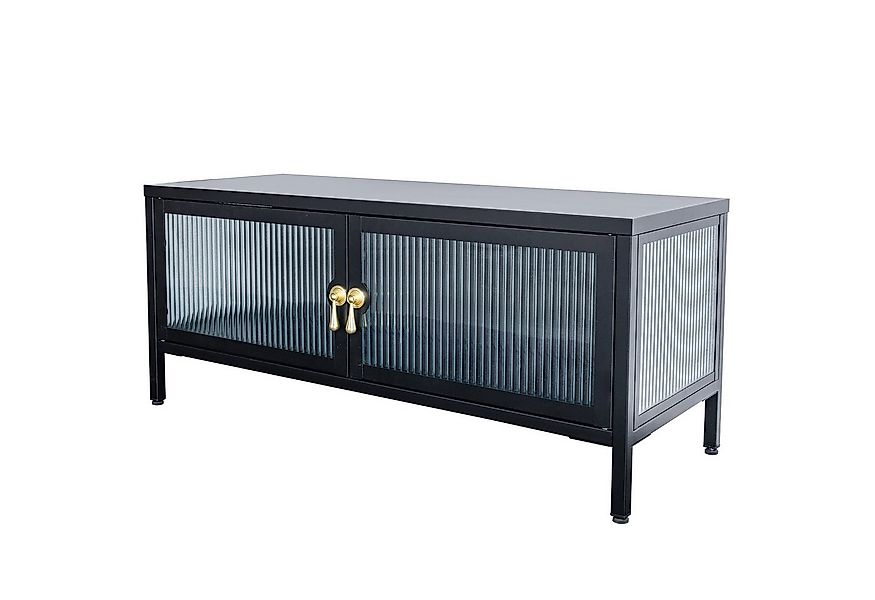 riess-ambiente Lowboard AMSTERDAM 90cm schwarz / transparent / gold (Einzel günstig online kaufen