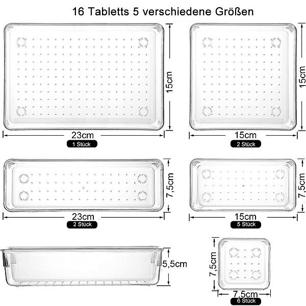 zggzerg Schubladeneinsatz 16 Stk Schublade Ordnungssystem günstig online kaufen