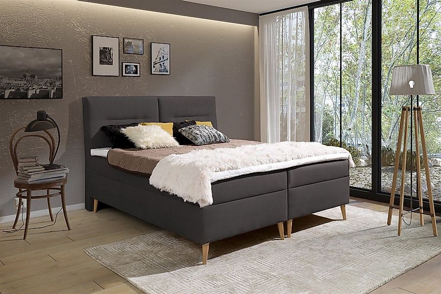 Fun Möbel Boxspringbett Boxspringbett Schlafzimmerbett DANILO in Stoff oder günstig online kaufen