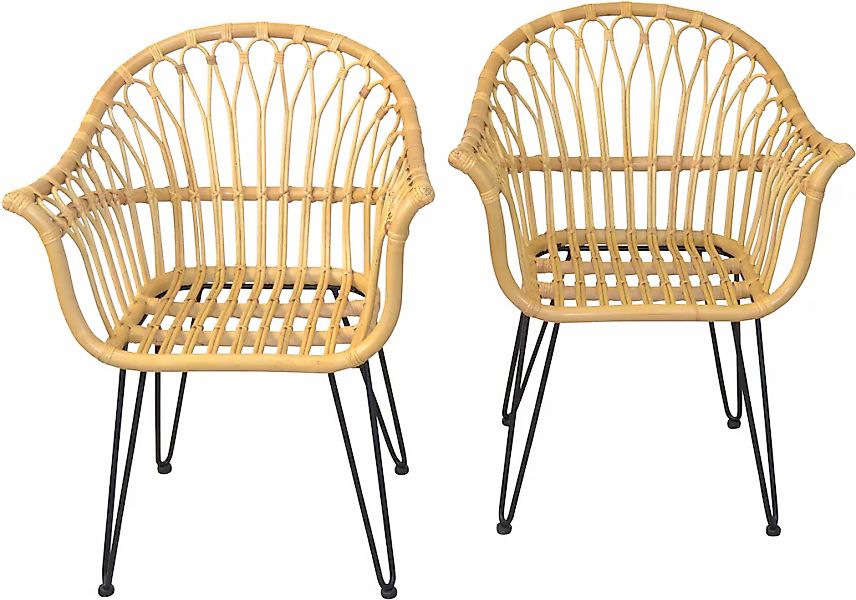 HOFMANN LIVING AND MORE Esszimmersessel "Rattan" Spar-Set, 2er-Set, Handgef günstig online kaufen