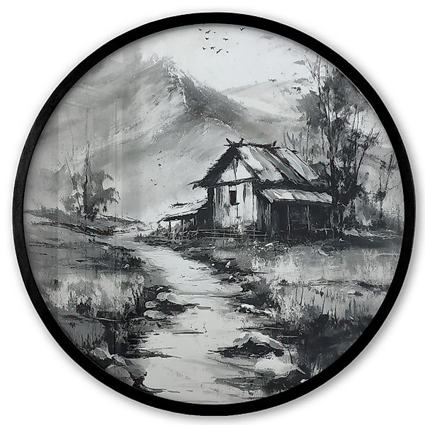MuchoWow Poster Rund - Hütte - günstig online kaufen