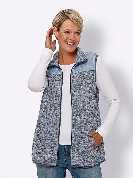 Sieh an! Fleeceweste Strickfleece-Weste Länge ca. 70 cm günstig online kaufen