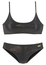 LASCANA Bustier-Bikini mit goldfarbener Glanzbeschichtung günstig online kaufen