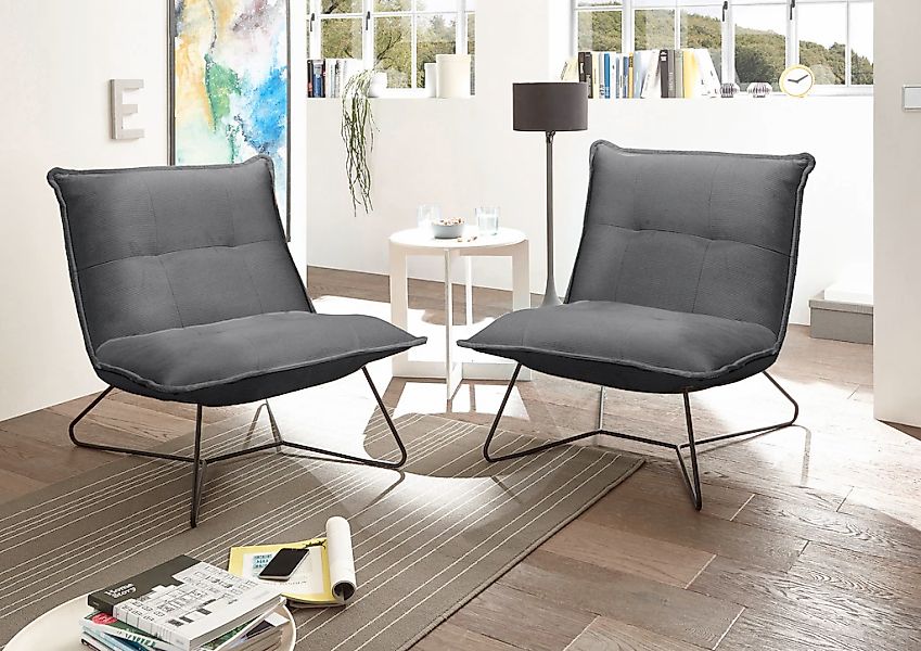 ED EXCITING DESIGN Sessel "Vico" mit Design-Gestell aus schwarzem Metall, i günstig online kaufen