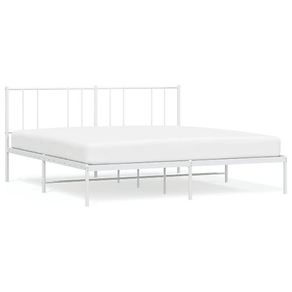 vidaXL Bettgestell mit Kopfteil Metall Weiß 180x200 cm 352533 günstig online kaufen