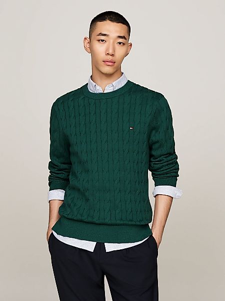 Tommy Hilfiger Strickpullover "CLASSIC CABLE CREW NECK mit Strukturstrick u günstig online kaufen