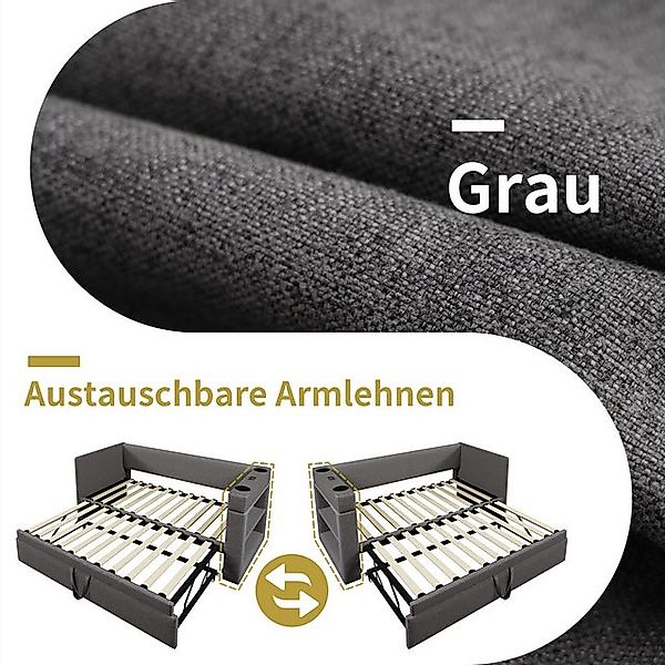 Flieks Daybett, Polsterbett 90/180x200cm mit Ausziehbett, Ladefunktion & St günstig online kaufen