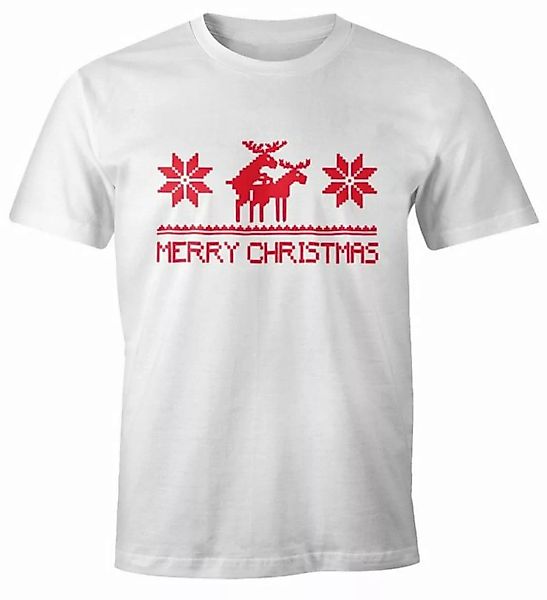 MoonWorks Print-Shirt Weihnachten Herren T-Shirt Merry Christmas Fun-Shirt günstig online kaufen