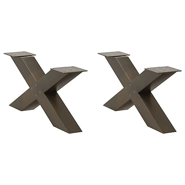 vidaXL Couchtischbeine X-Form 2 Stk Naturstahl 70x30-31 cm Stahl 4012947 günstig online kaufen