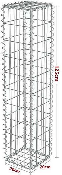 Defactoshop Gabionenzaun Gabionen-Steinsäule Eckig Dekorative Gabionen günstig online kaufen